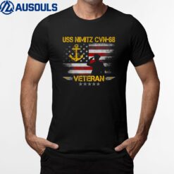 USS Nimitz CVN-68 Aircraft Carrier Veteran Flag Veterans Day T-Shirt