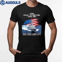 USS Paul Hamilton DDG-60 Destroyer Ship USA Flag Veteran T-Shirt