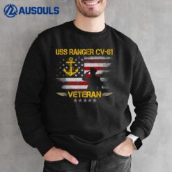 USS Ranger CV-61 Aircraft Carrier Veteran Flag Veterans Day Sweatshirt