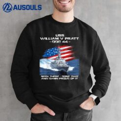 USS William V Pratt DDG-44 Destroyer Ship USA Flag Veteran Sweatshirt