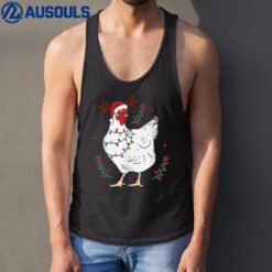 Ugly Chicken Christmas Lights Pajamas for Chicken Farmers Tank Top