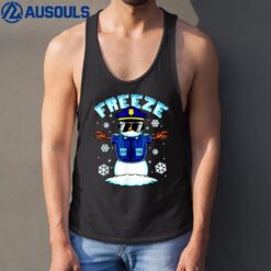 Ugly Christmas Freeze Police Snowman Hilarious Christmas Tank Top