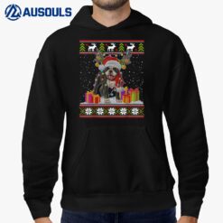 Ugly Sweater Christmas Lights Boston Terrier Dog Lover Hoodie