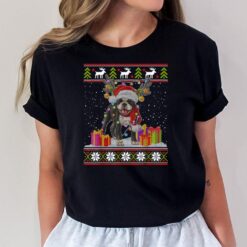 Ugly Sweater Christmas Lights Boston Terrier Dog Lover T-Shirt