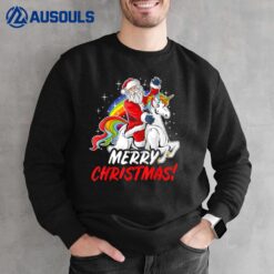 Unicorn Santa Claus Christmas Holiday Sweatshirt