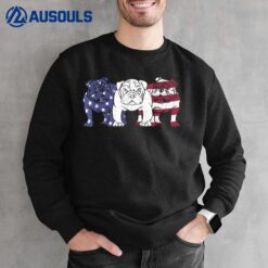 Unique English Bulldog Dog American Flag Retro Puppy Lover Sweatshirt