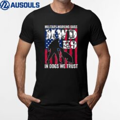 American Flag MWD K9 Officer Military Working Dog Police T-Shirt