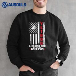 Vet Bod Like Dad Bod U.S. Flag Dog Tag Veteran Sweatshirt