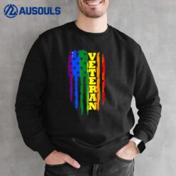 Veteran LGBT Gay Pride Rainbow American Flag Military Sweatshirt