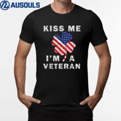 Veteran Pride  Kiss Me I'm A Veteran Dad T-Shirt