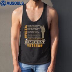 Veteran Vintage I Am A US veteran Tank Top