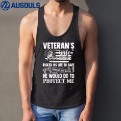 Veteran Wife Army Husband Soldier Saying Cool Military Ver 2 Tank Top