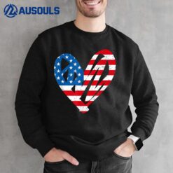 Veterans Day USA Flag Partiotic Heart Sweatshirt