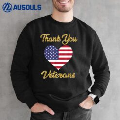 Veterans Day with American Flag Dad Sweatshirt