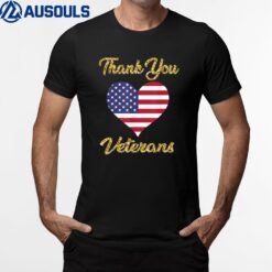 Veterans Day with American Flag Dad T-Shirt