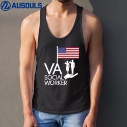 Veterans saluting the Flag supported by VA Social Workers Tank Top