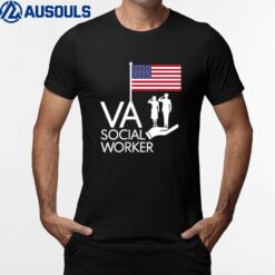 Veterans saluting the Flag supported by VA Social Workers T-Shirt