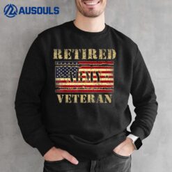 Vintage American Flag  Retired Army Veteran Day Gift Sweatshirt