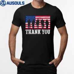 Vintage American Flag  Thank You Veteran Day Army T-Shirt