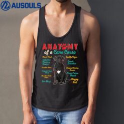Vintage Anatomy Of A Cane Corso Funny Dog Owner Lover Family Tank Top
