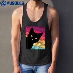 Vintage  Cat Black Tank Top