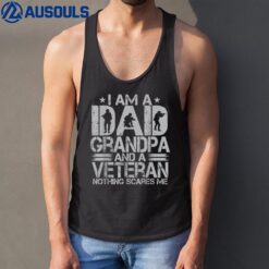 Vintage I Am A Dad Grandpa And A Veteran Funny Veterans Day Tank Top