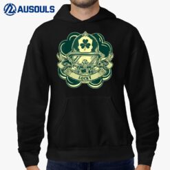 Vintage Lucky Irish American St Patrick's Day Firefighter Hoodie
