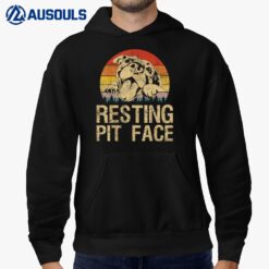 Vintage Pitbull Resting Pit Face - Funny Pitbull Lovers Hoodie