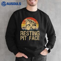 Vintage Pitbull Resting Pit Face - Funny Pitbull Lovers Sweatshirt