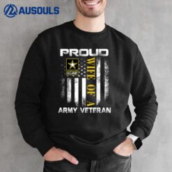 Vintage Proud Wife Of A Army Veteran With American Flag Ver 1 Sweatshirt