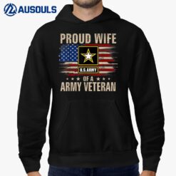 Vintage Proud Wife Of A Army Veteran With American Flag Ver 2 Hoodie