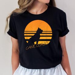 Vintage Retro Cane Corso Silhouette Sun Dog Lover T-Shirt