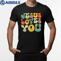 Vintage Retro Jesus Loves You Christian men women gift T-Shirt