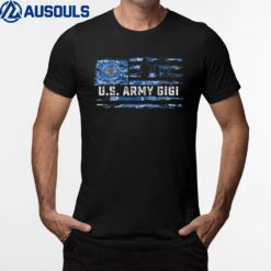 Vintage USA Camo Flag Proud US Army Veteran Gigi T-Shirt