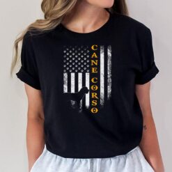 Vintage USA Cane Corso Dog Silhouette American Flag Funny T-Shirt
