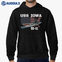 WW2 American Battleship USS Iowa Warship BB-61 Veterans Hoodie