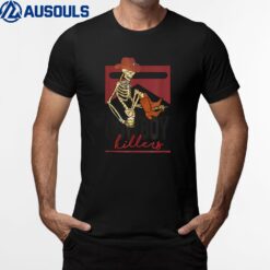 Western Cowboy vintage Punchy Cowboy Killers Skull Skeleton T-Shirt