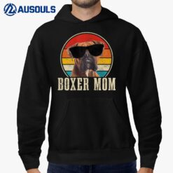 Womens Boxer Mom Vintage Funny Boxer Dog Owner Hoodie