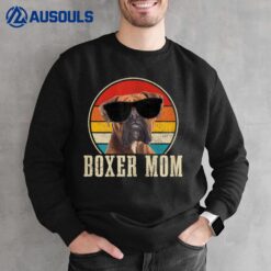 Womens Boxer Mom Vintage Funny Boxer Dog Owner Sweatshirt