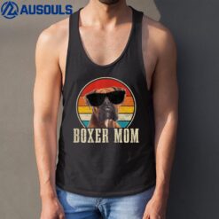 Womens Boxer Mom Vintage Funny Boxer Dog Owner Tank Top