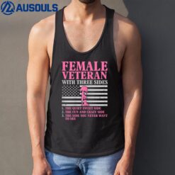 Womens Female Veteran with Three Sides Women Veteran Mother Grandma Tank Top