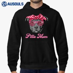 Womens Funny PITTIE MOM Women  Cool Pitbull Dog Retro Hoodie