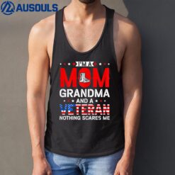 Womens I'm A Mom Grandma And A Veteran Female Veteran Grandmother Tank Top