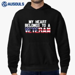 Womens My heart belongs to a Veteran awesome veteran day design Hoodie