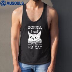 Womens Sorry I Can't I Have Plans With My Cat Tank Top