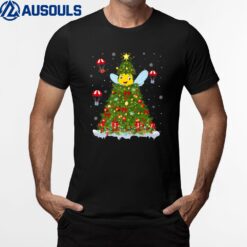 Xmas Tree Decorations Lights Santa Bee Christmas T-Shirt