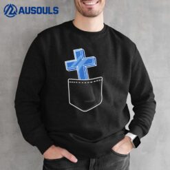 cross ice blue Jesus lover god bag jeans Sweatshirt