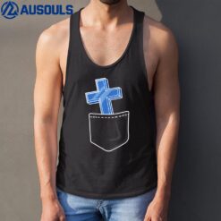 cross ice blue Jesus lover god bag jeans Tank Top