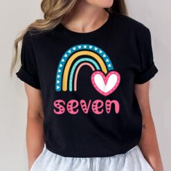 seven Year Old Boho Rainbow 7th Birthday Party Girls 7 Bday T-Shirt