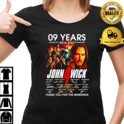 09 Years Of John Wick 2014 2023 Thank You For The Memories Signatures T-Shirt